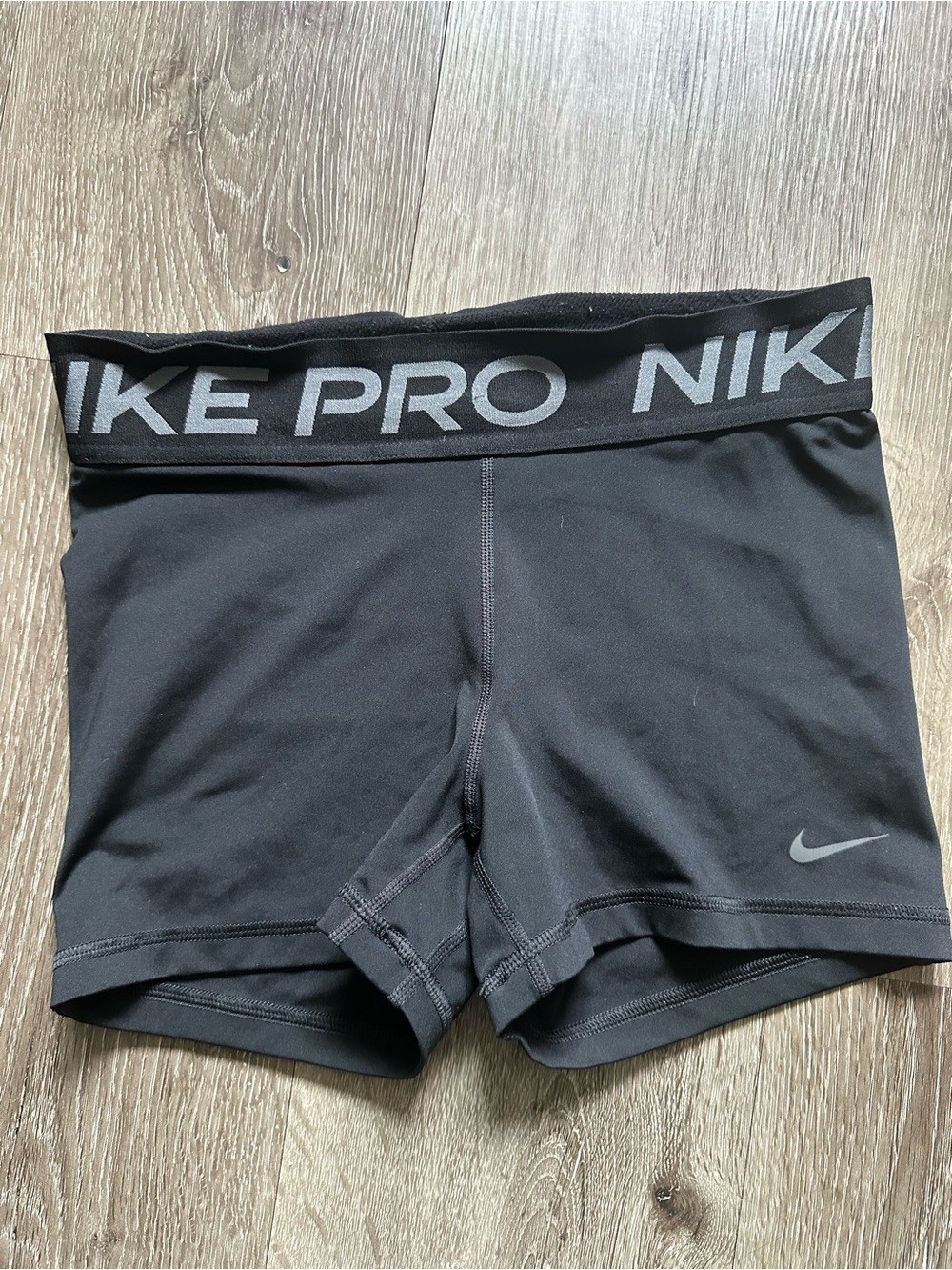 Nike Black women's Pro Compression Shorts with Gray Logo size small